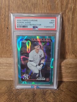 2024 Topps Chrome Aaron Judge Aqua Lava Refractor