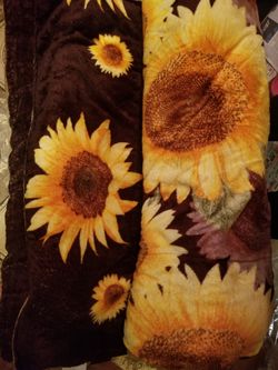 Sunflower Design Queen Size Blanket 