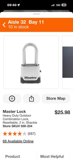 Master Lock Heavy Duty Outdoor Combination Lock, Resettable, 2 in. Shackle