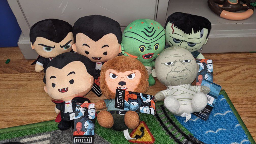 7 Monsters Themed Plush Stuffed Animals