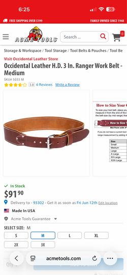 Occidental leather H.D 3 inch Ranger Work Belt