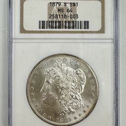 1879 S S$1 MS64 NGC Morgan Silver Dollar 