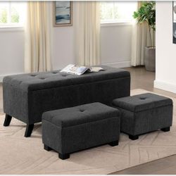 STORAGE BENCH WHIT OTTOMAN NEW IN BOX ☎️ 1714586,2564