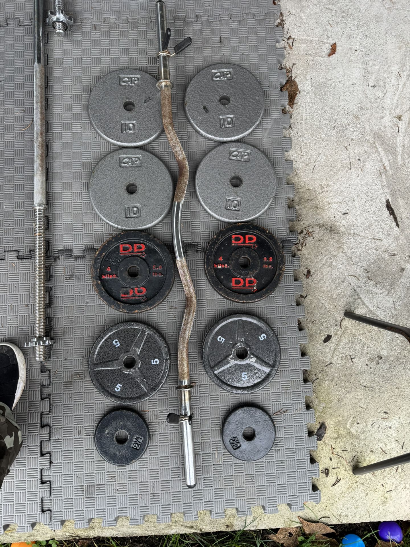 Curl Barbell With Weights 