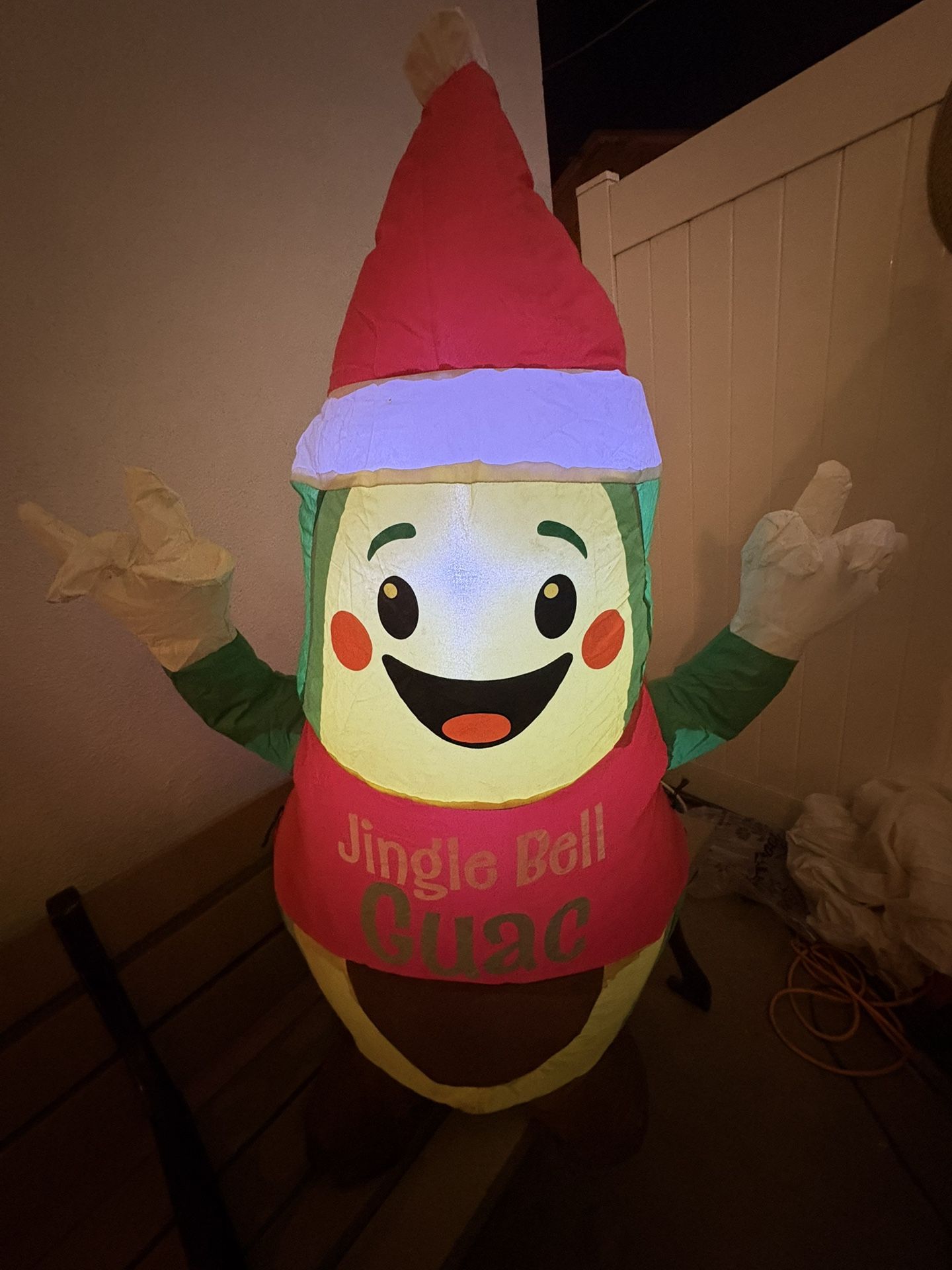 Jingle Bells Guac” Inflatable – Avocado Holiday Decor
