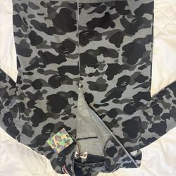 Gray Bape Hoodie Large