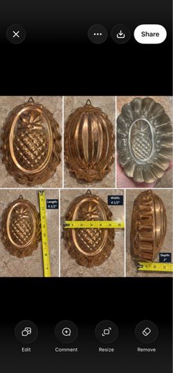 Vintage Copper Pineapple Jello Mold Set of 4