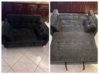 NEW CAPCAEK 3 in 1 Convertible Pull-Out Sofa Bed, Loveseat Sofa for Living Room (Black)