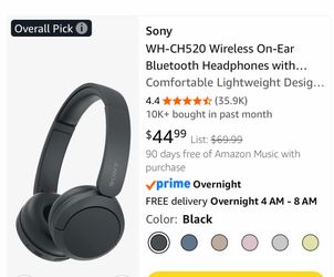 Sony WH-CH520 headphones