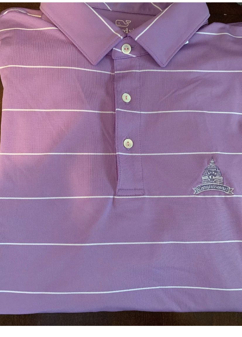 Congressional country club member golf polo vineyard vines shep & Ian XL new with tags