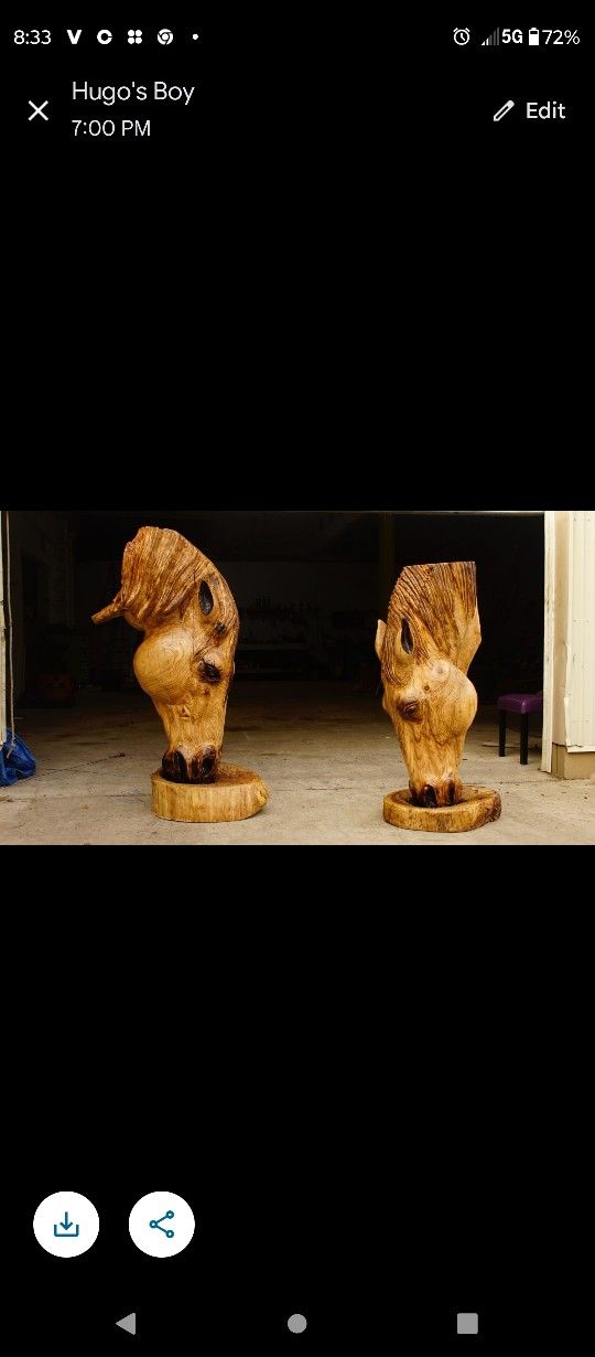 Pair Of Wooden Horses