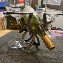 Homemade Horseshoe Wine Rack