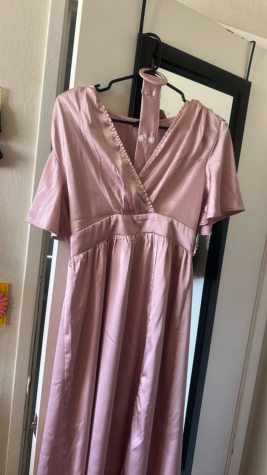 Rose Wood Or Pale Pink Color Long Dress
