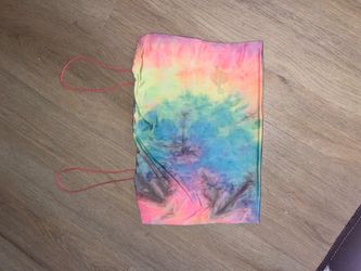 Pink rainbow tie-dye tank top small/medium