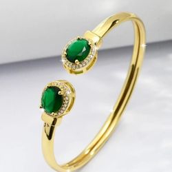 1pc Exquisite Cubic Zirconia Decor Bangle For Women