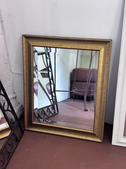 Accent Mirror with Gold Frame