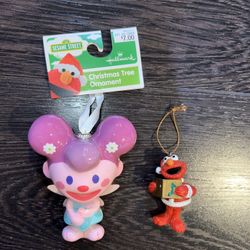 Sesame Street Abby Cadabby & Elmo Christmas tree ornament set of 2