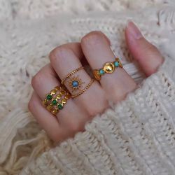 Bohemian Gem - Embellished Gold Ring Collection