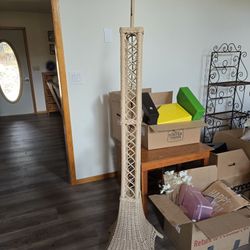 Rare Wakefield Style Eiffel Tower Double Or Triple Socket Wicker Floor Lamp with Shade