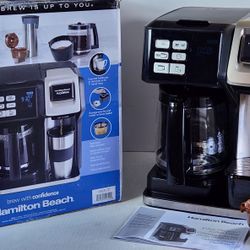Hamilton Beach 49976 FlexBrew Trio 2-Way Coffee Maker, Compatible with  K-Cup Pods or Grounds, Combo, Single Serve & Full 12c Pot, Black