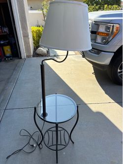 Side table with lamp