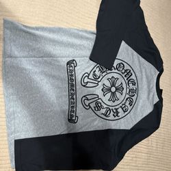 Chrome Hearts Long Sleeve T-Shirt Grey With Black Knitted Design size L