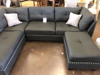 Black sofa ottoman