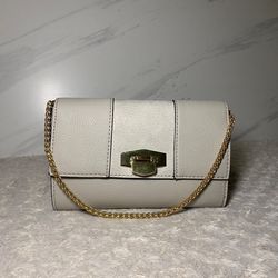 Neiman Marcus Fanny Pack Purse Clutch with Buckle Belt and Gold Detail