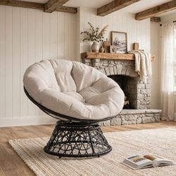 Papasan Swivel Chair with Cushion