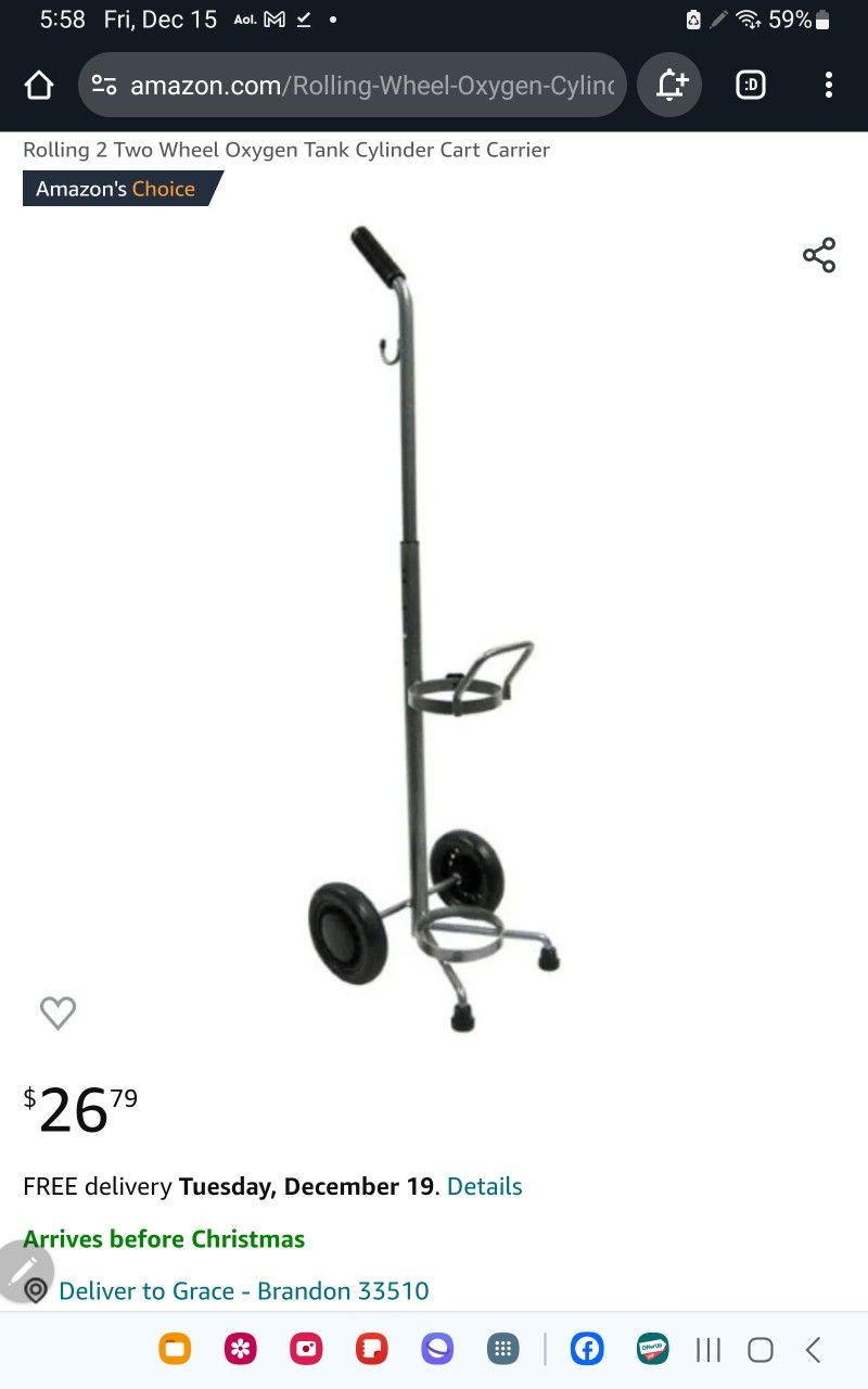 Rolling 2 Wheel Oxygen Tank Cylinder