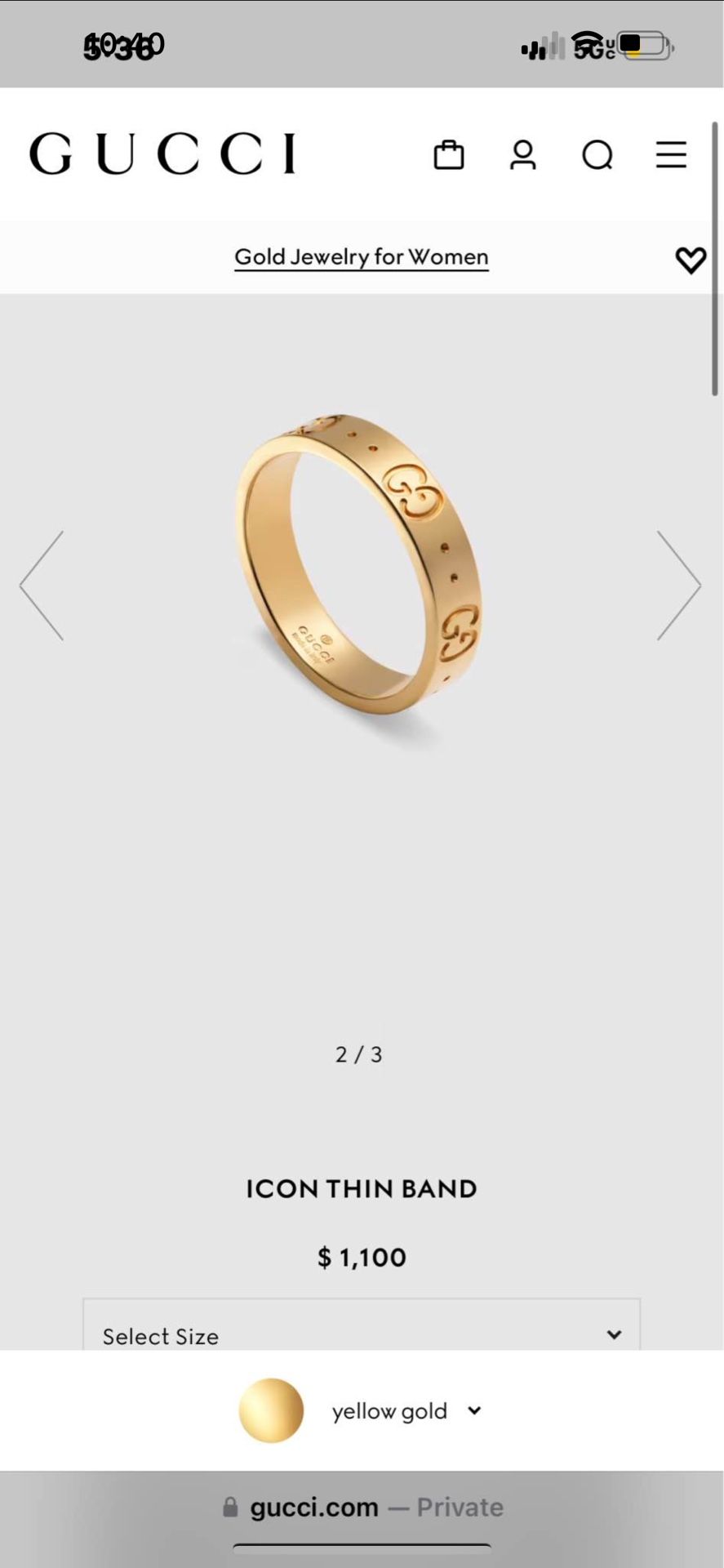 Gucci icon thin band