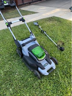 Ego lawn mower and Ego trimmer