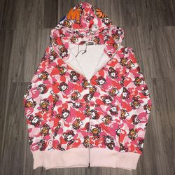 BAPE X HELLO KITTY ZIP-UP HOODIE (M) 