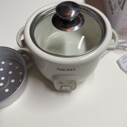 Aroma 4cups 1qt rice grain Cooker Core Coat Ceramic Auto Keep Warm Steam Above Cook Below Cook Warm Setting Rice Grains Soup 