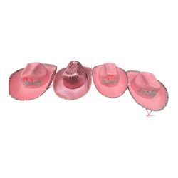 4 cowgirl hats with flashing lights