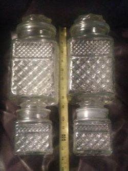 4 piece anchor Hocking glass canisters