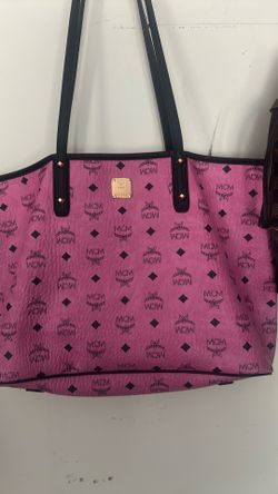 Pink mcm tote with pouch and lv vintage tote