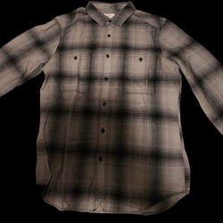 Life After Denim Men's Grey And Black Striped Long-Sleeve Button-Up Shirt Size S