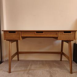 Rattan Mid- Century Modern Desk 