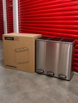 Stainless Steel 14.4 Gallon Trash Can (3 Compartments)