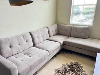 Super Comfy Family Sectional + Storage Ottoman (Pet-Free Home!)