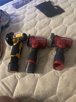2 Milwaukee and 1 off brand  Cordless cutter