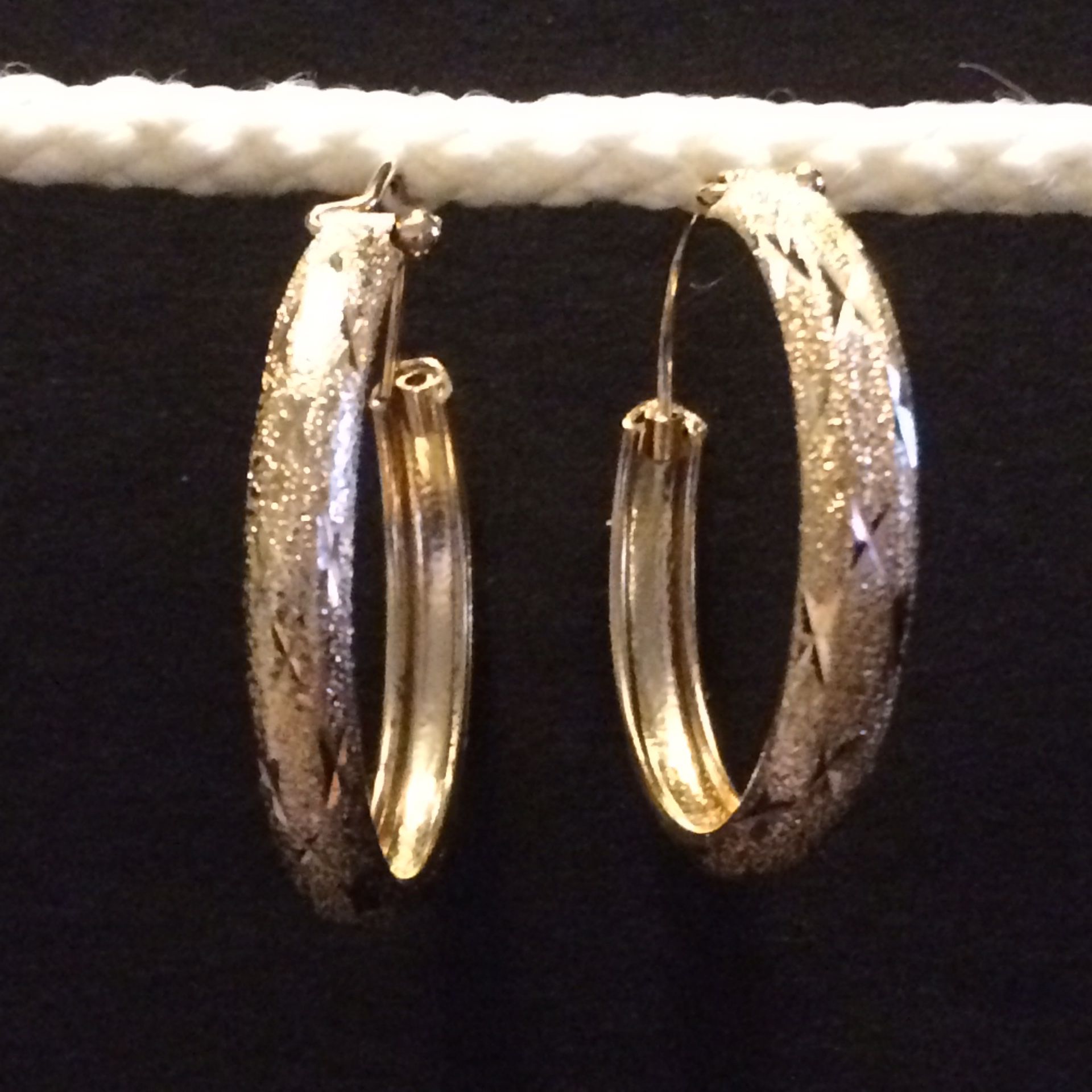14 Kt gold Over sterling silver one and a half inch hoops