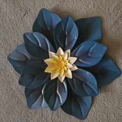 Blue Metal Flower wall decoration