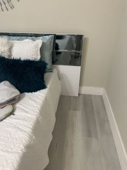 Queen Bed And Nightstand (no Mattress)