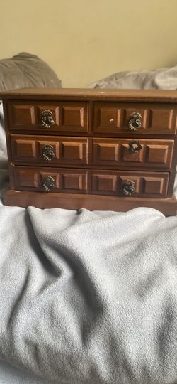 Wooden Musical Jewelry Box with Drawers