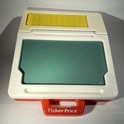 Fisher Price School Days Rolltop Play Desk Chalkboard with Magnetic Letters 1990
