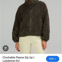 Black Lululemon Cinchable Fleece Zip Up