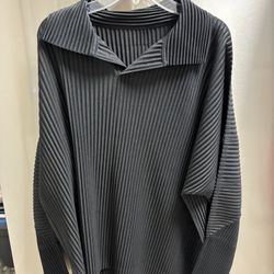 Issey Miyake Homme Plissé Black Set – Size 3 (Fits Small) Pleated Pants + Long Sleeve Top