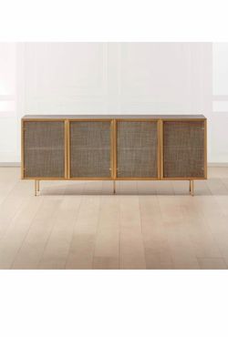 CB2 Trace 71” Brass Wire Mesh Credenza/Sideboard– Like New – Designer Piece